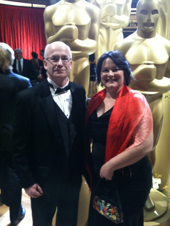 Jim with a Pixar colleague at the Oscars.